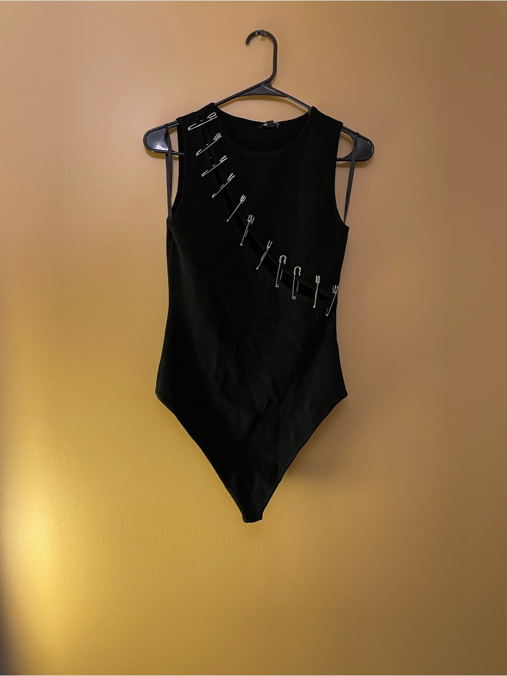 Fashion Nova Black Safety Pin Detail Mini Dress, Runs small.